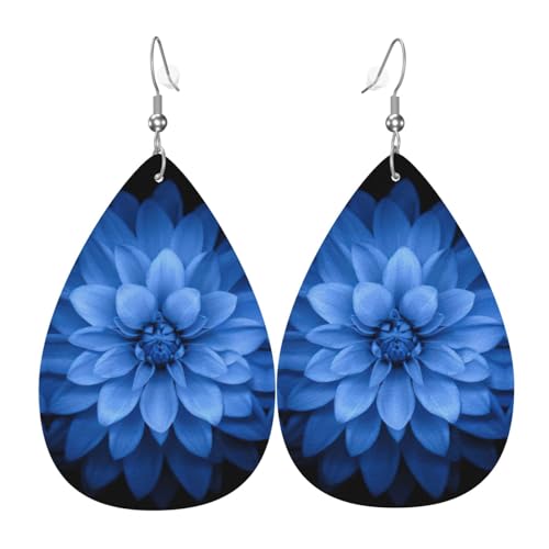 Lotus Teardrop Leder Ohrringe Damen Druck Anhänger mit Haken Mode Vintage Party Alltag, Einheitsgröße, Leder Lotus Teardrop Leder Ohrringe Damen Druck Anhänger mit Haken Mode Vintage Party Alltag, Einheitsgröße, Leder von FHIZOAL