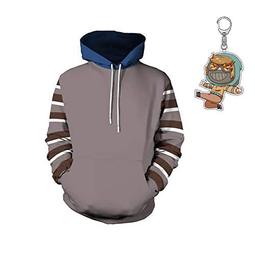 FHLONG Ticci Toby Kapuzenpullover, gruseliges Makabre Ticci Toby Cosplay Sweatshirt Pullover Jacke für Halloween (mit Schlüsselanhänger) (XL) von FHLONG