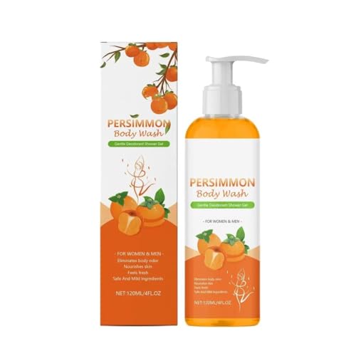 Persimon Pflegendes Duschgel mit natürlichem Extrakt und Minze – Tiefenhydratisierung und erfrischendes Duschgel für Damen und Herren – 120 ml – vegan, starke Geruchsentfernung, seidig glatte Haut Persimon Pflegendes Duschgel mit natürlichem Extrakt und Minze – Tiefenhydratisierung und erfrischendes Duschgel für Damen und Herren – 120 ml – vegan, starke Geruchsentfernung, seidig glatte Haut von FHRKZZ