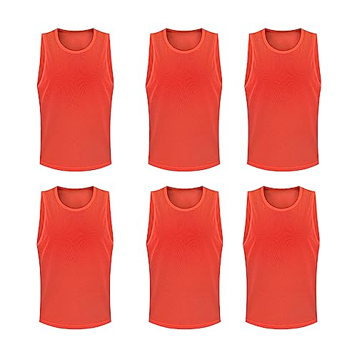 FIBOGOUP Fußball Trainingsweste,Fussball Leibchen Kinder Erwachsene,Fussballtraining Zubehör,Westen fürs Teamtraining (6 Stück, Größe XL 185cm+) von FIBOGOUP