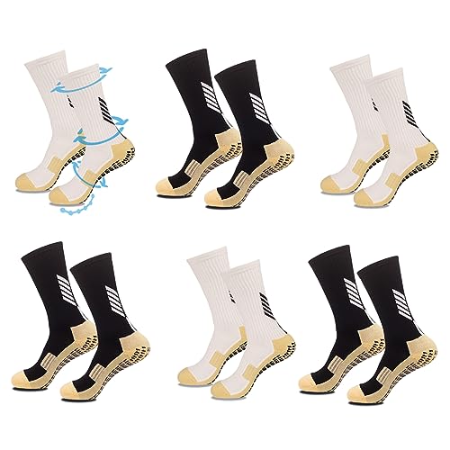 FIBOGOUP Rutschfeste Sportsocken Herren,Universalgröße 39-44,Football socks,Knöchel- und Fußgewölbestützung,Grip Sportsocken für Fussball Basketball Laufen. von FIBOGOUP