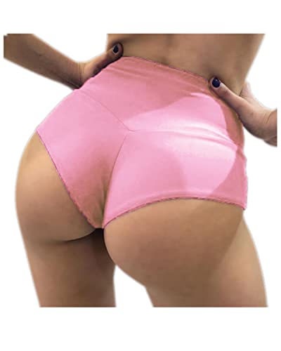 Damen Yoga Booty Shorts Hohe Taille Workout Gym Tanz Hot Pants, rose, Mittel Damen Yoga Booty Shorts Hohe Taille Workout Gym Tanz Hot Pants, rose, Mittel von FICWIRU