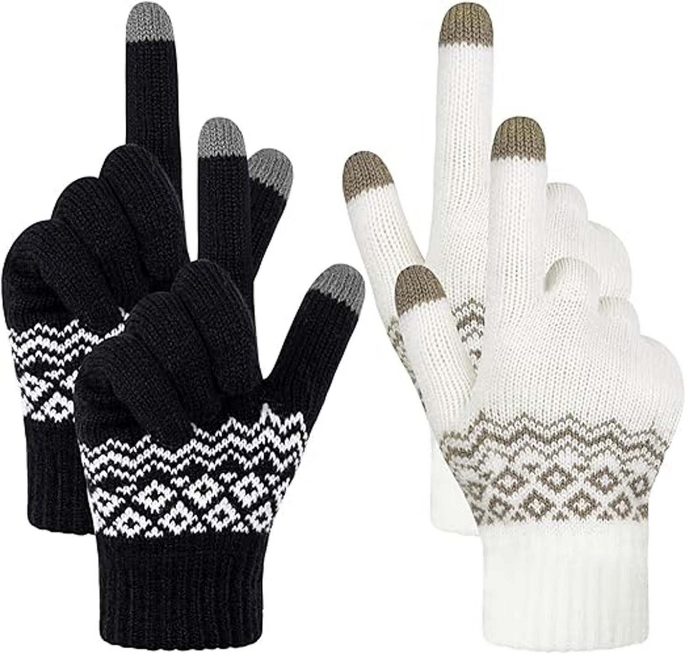 FIDDY Arbeitshandschuhe 2 Paar Touchscreen Handschuhe Unisex, Gestrickte Warme Handschuhe von FIDDY