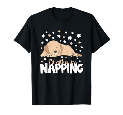 I'd rather be napping I Golden Retriever Pyjama Mädchen Damen T-Shirt von FIDORATIS Fun and Fluffy Retriever Shirts n Gifts