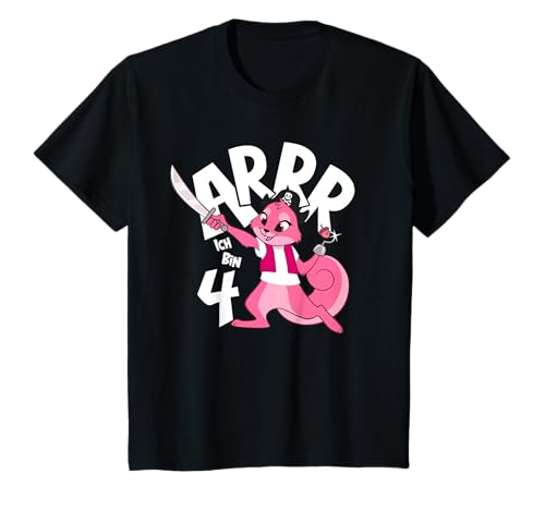 Arr ich bin 4 Pirat Eichhörnchen 4 Jahre Mädchen Geburtstag T-Shirt Arr ich bin 4 Pirat Eichhörnchen 4 Jahre Mädchen Geburtstag T-Shirt von FIDORATIS Geburtstagsshirts für Kinder