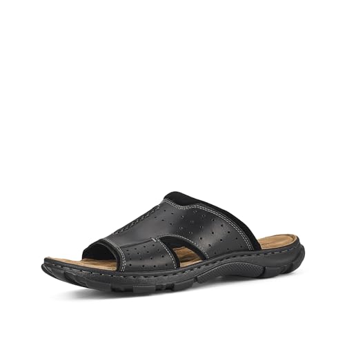 FIEEIF Herren-Sandalen aus Leder, mit Fußgewölbeunterstützung, handgenähte Nähte, bequeme Polsterung, Flip-Flop, Slipper, für drinnen und draußen, Sommerschuhe, Schwarz, 39.5 EU FIEEIF Herren-Sandalen aus Leder, mit Fußgewölbeunterstützung, handgenähte Nähte, bequeme Polsterung, Flip-Flop, Slipper, für drinnen und draußen, Sommerschuhe, Schwarz, 39.5 EU von FIEEIF