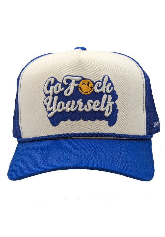 FIELD GRADE Trucker Cap FIELD GRADE Trucker Cap GO F YOURSELF White Game Royal Blau Weiß von FIELD GRADE