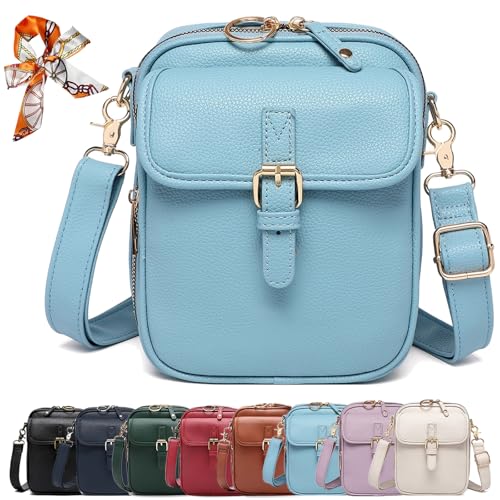 Collaboraten1 Crossbody-Ledertasche mit eingebauter Geldbörse, Anti-Diebstahl-Retro-Design von FIENZA