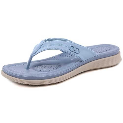 FIENZA Flip Flop Damen Zehentrenner Sandalen Damen Sommer Pantoletten Plateau Pantoffeln OrthopäDische Schuhe Strandsandalen Mit Arch Support Equeme Weich Yoga Mat Rutschfest Badelatschen von FIENZA