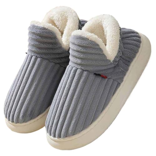 FIENZA Harmont Hausschuhe Warme Hausschuhe Cozy Slides Cloud Slippers Damen Hausschuhe Cord,Plüsch Fur Pantoffeln Rutschfeste Leichte EVA Schlappen Damen Herren von FIENZA