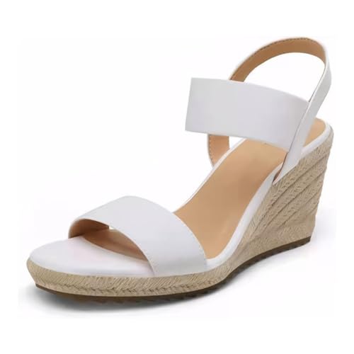 FIENZA Keilabsatz Schuhe Damen Keilsandalen Sommerschuhe Sandalen Damen Mit Absatz Elegant Espadrille-Sandale Mit Plateau Wedges Sandaletten Mit Leicht Strandsandalen Wedge Sandals Open Toe von FIENZA