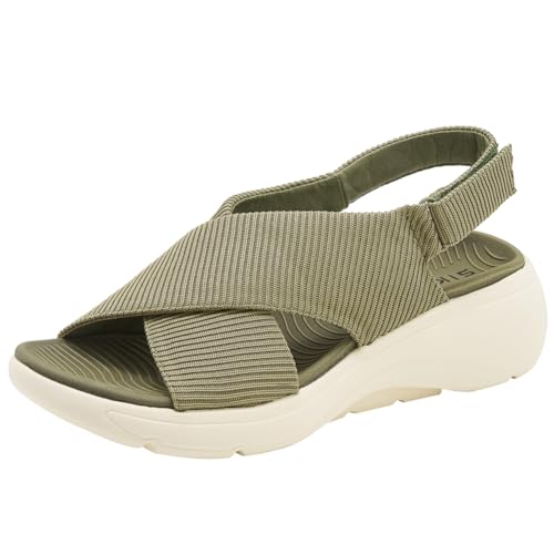 FIENZA OrthopäDische Sandalen Damen Badelatschen Damen Sommer Sandalen Leichte Pantoletten Bequeme Latschen Mit Fussbett Adeschlappen Weiche Dicke Sohle Strandschuhe Keilabsatz Hausschuhe von FIENZA