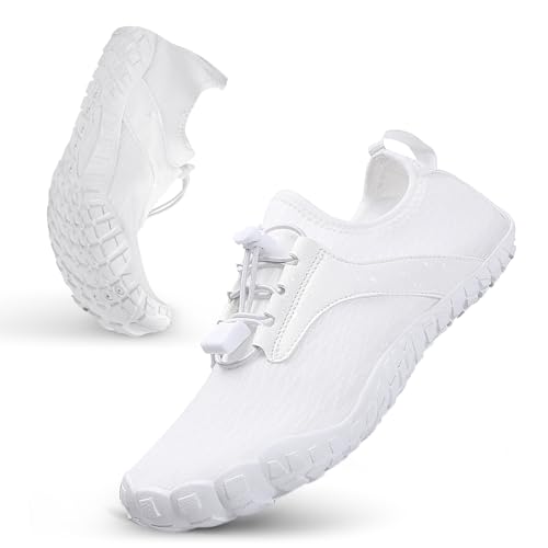 FIENZA Unisex Barfußschuhe Damen Herren Barfussschuhe rutschfeste Aquaschuhe Schnell Trocknend Wasserschuhe Outdoor Traillaufschuhe,Atmungsaktiv Breiter Zehenbox Zehenschuhe Weich Fitnessschuhe von FIENZA