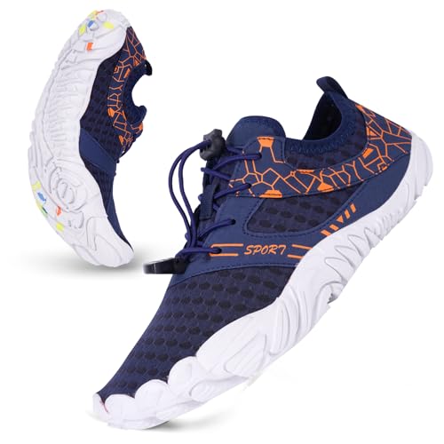 FIENZA Unisex Barfußschuhe Damen Herren Barfussschuhe rutschfeste Aquaschuhe Schnell Trocknend Wasserschuhe Outdoor Traillaufschuhe,Atmungsaktiv Breiter Zehenbox Zehenschuhe Weich Fitnessschuhe von FIENZA