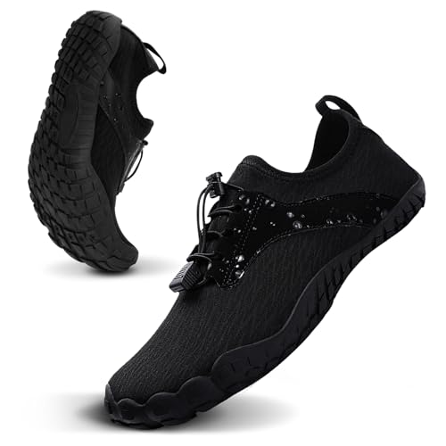 FIENZA Unisex Barfußschuhe Damen Herren Barfussschuhe rutschfeste Aquaschuhe Schnell Trocknend Wasserschuhe Outdoor Traillaufschuhe,Atmungsaktiv Breiter Zehenbox Zehenschuhe Weich Fitnessschuhe von FIENZA