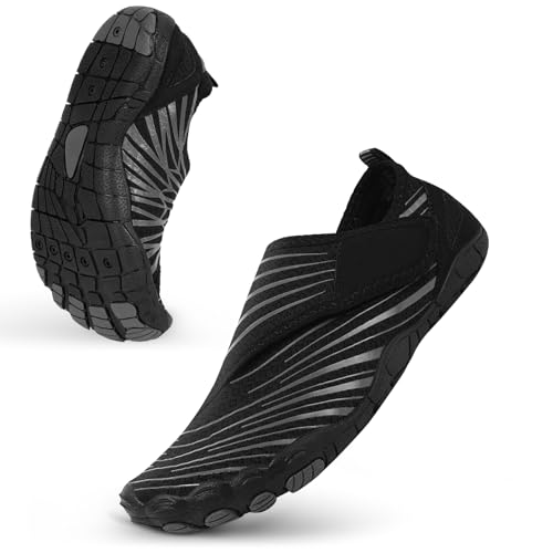 FIENZA Unisex Barfußschuhe Damen Herren Barfussschuhe rutschfeste Aquaschuhe Schnell Trocknend Wasserschuhe Outdoor Traillaufschuhe,Atmungsaktiv Breiter Zehenbox Zehenschuhe Weich Fitnessschuhe von FIENZA