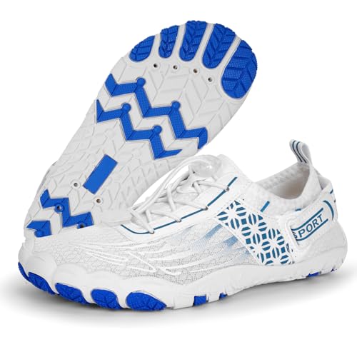 FIENZA Unisex Barfußschuhe Damen Herren Traillaufschuhe rutschfest Fitnessschuhe Atmungsaktiv Barfussschuhe Weich Leicht Badeschuhe Breiter Zehenbox Schnell Trocknend Strandschuhe von FIENZA
