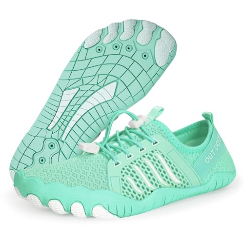 FIENZA Unisex Barfußschuhe Damen Herren Traillaufschuhe rutschfest Fitnessschuhe Atmungsaktiv Barfussschuhe Weich Leicht Badeschuhe Breiter Zehenbox Schnell Trocknend Strandschuhe von FIENZA