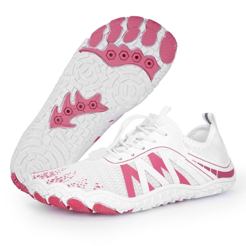 FIENZA Unisex Barfußschuhe Damen Herren Traillaufschuhe rutschfest Fitnessschuhe Atmungsaktiv Barfussschuhe Weich Leicht Badeschuhe Breiter Zehenbox Schnell Trocknend Strandschuhe von FIENZA