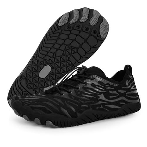FIENZA Unisex Barfußschuhe Damen Herren Traillaufschuhe rutschfest Fitnessschuhe Atmungsaktiv Barfussschuhe Weich Leicht Badeschuhe Breiter Zehenbox Schnell Trocknend Strandschuhe von FIENZA