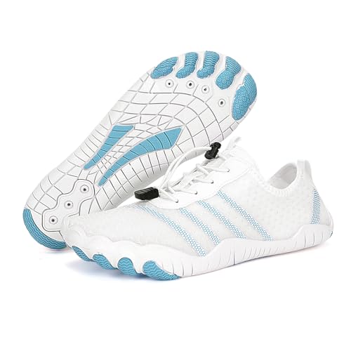 FIENZA Unisex Barfußschuhe Damen Herren Traillaufschuhe rutschfest Fitnessschuhe Atmungsaktiv Barfussschuhe Weich Leicht Badeschuhe Breiter Zehenbox Schnell Trocknend Strandschuhe von FIENZA