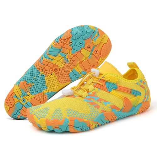 FIENZA Unisex Barfußschuhe Damen Herren Traillaufschuhe rutschfest Fitnessschuhe Atmungsaktiv Barfussschuhe Weich Leicht Badeschuhe Breiter Zehenbox Schnell Trocknend Strandschuhe von FIENZA