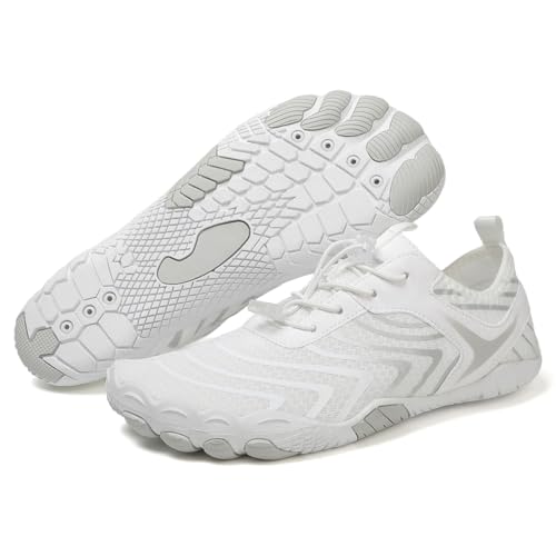 FIENZA Unisex Barfußschuhe Damen Herren Traillaufschuhe rutschfest Fitnessschuhe Atmungsaktiv Barfussschuhe Weich Leicht Badeschuhe Breiter Zehenbox Schnell Trocknend Strandschuhe von FIENZA