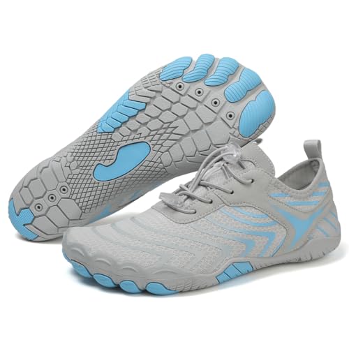 FIENZA Unisex Barfußschuhe Damen Herren Traillaufschuhe rutschfest Fitnessschuhe Atmungsaktiv Barfussschuhe Weich Leicht Badeschuhe Breiter Zehenbox Schnell Trocknend Strandschuhe von FIENZA