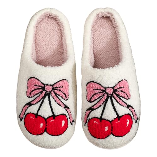 FIENZA Weihnachts Hausschuhe Damen Plüsch Hausschuhe Rentier Pantoffeln Damen Weihnachtsmann Cozy Warme Slippers,Lustige Geschenke for Weihnachten von FIENZA