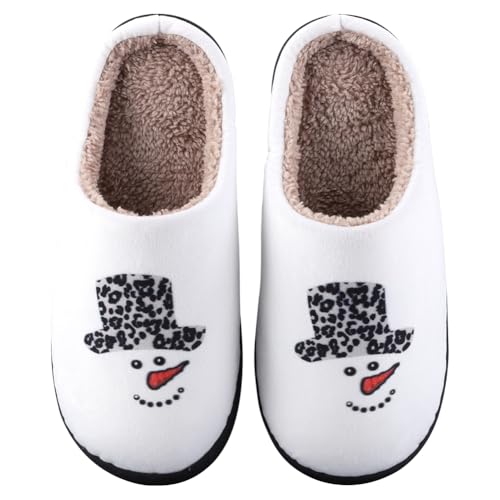FIENZA Weihnachts Hausschuhe Damen Plüsch Hausschuhe Rentier Pantoffeln Damen Weihnachtsmann Cozy Warme Slippers,Lustige Geschenke for Weihnachten von FIENZA