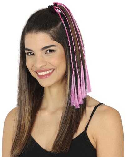 FIESTAS GUIRCA | 3 Zöpfe Fuchsia (35 cm) - Haaraccessoire für Kostüme und Partys - Ideal für Karneval, Halloween und Themenfeiern - Unisex für Erwachsene - Fuchsia von FIESTAS GUIRCA
