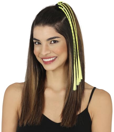 FIESTAS GUIRCA | 3 Zöpfe Gelb (35 cm) - Haaraccessoire für Kostüme und Partys - Ideal für Karneval, Halloween und Themenfeiern - Unisex für Erwachsene - Gelb von FIESTAS GUIRCA