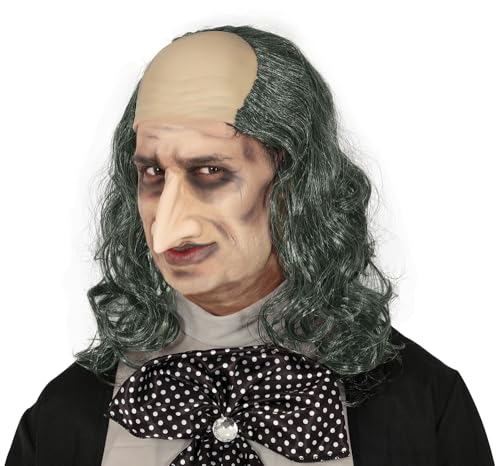 FIESTAS GUIRCA | Glatze mit langen grauen Haaren - Kostümzubehör für Halloween und Themenpartys - Ideal für Erwachsene - Perfekt für Charaktere wie Mr. Smile - Natürlich Grau von FIESTAS GUIRCA