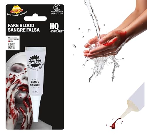 FIESTAS GUIRCA | HQ Tube Kunstblut 15 ml - Professionelles Make-up für Halloween und Horror-Kostüme - Theaterschminke für Gesicht und Körper - Spezialeffekte für Halloween, Karneval und Fasching - Rot von FIESTAS GUIRCA