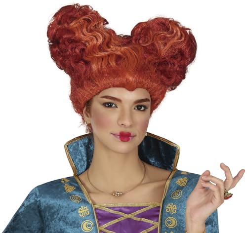 FIESTAS GUIRCA | Herzförmige braune Lockenperücke mittelalter (Einheitsgröße) - Kostümzubehör für Hexen oder mittelalterliche Frauen für Halloween und Themenpartys - Ideal für Erwachsene - Braun von FIESTAS GUIRCA