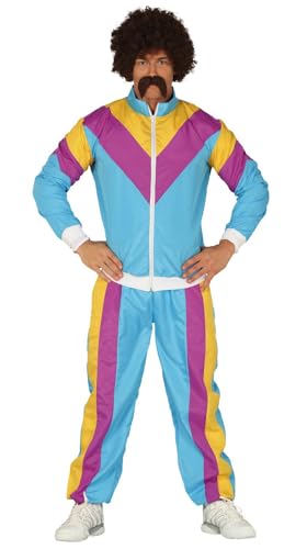 FIESTAS GUIRCA Lustiger Fasching Jogginganzug 80er Jahre Herren - Größe L 52 – 54 - Bunter 80 er Jahre Trainingsanzug Herren - 90er Jahre Outfit Karneval, Bad Taste Outfit, DDR Trainingsanzug von FIESTAS GUIRCA