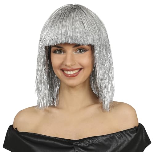 FIESTAS GUIRCA Silberne Perücke, halbe Mähne, Polyester, 3.2 cm von FIESTAS GUIRCA