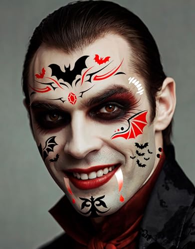 FIESTAS GUIRCA | Vampir Schminkschablone - Zaubere im Handumdrehen den perfekten Vampirlook (14x20cm) - Makeup Schablone für Halloween Kostüme und Vampir Partys - Schnelle und einfache Anwendung von FIESTAS GUIRCA
