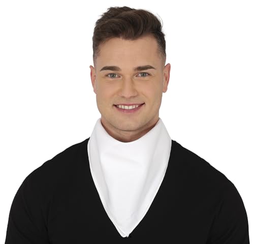FIESTAS GUIRCA | Weißes Bandana Halstuch für Erwachsene Unisex - Vielseitiges Textilaccessoire für Kostümpartys und Karneval - Ideal zum Ergänzen von Piraten-, Cowboy- oder Banditenkostümen - Weiß von FIESTAS GUIRCA
