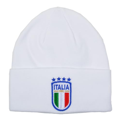 FIGC Unisex 253045 Beanie-Mütze, Weiß, One Size von FIGC