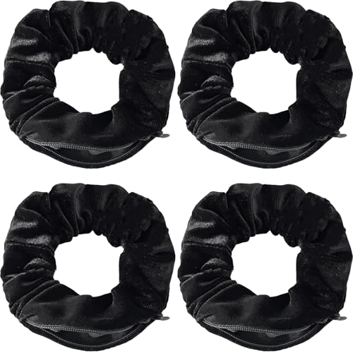 4 Stück Haargummis mit Reißverschluss Schwarze Haargummi mit verstecktem Fach für Schmuck kleine Wertsachen, Geheimversteck für Reisen, Alltag und Zuhause, Haargummibeutel für Frauen 4 Stück Haargummis mit Reißverschluss Schwarze Haargummi mit verstecktem Fach für Schmuck kleine Wertsachen, Geheimversteck für Reisen, Alltag und Zuhause, Haargummibeutel für Frauen von FIGCY