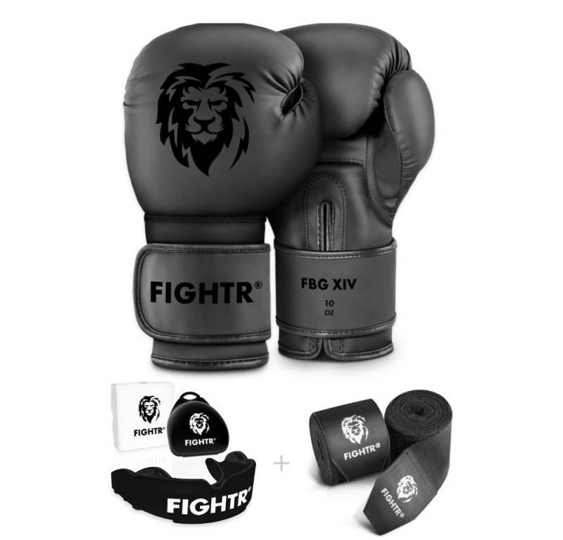 FIGHTR Boxhandschuhe Starter Set Boxen – Komplettausstattung für Boxen, Kickboxen, MMA etc. von FIGHTR