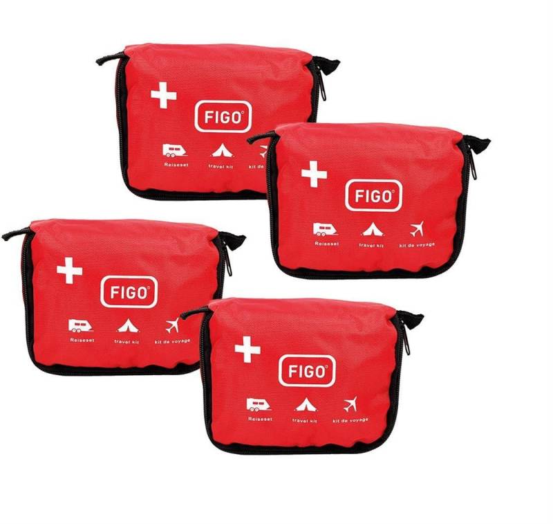 varivendo Erste-Hilfe-Set varivendo Notizblock + 4x FIGO Erste Hilfe Reiseset Traveller 39 Teile, (Set, 4 St), Erste Hilfe Set Verbandksten Pflaster Wundversorgung von varivendo