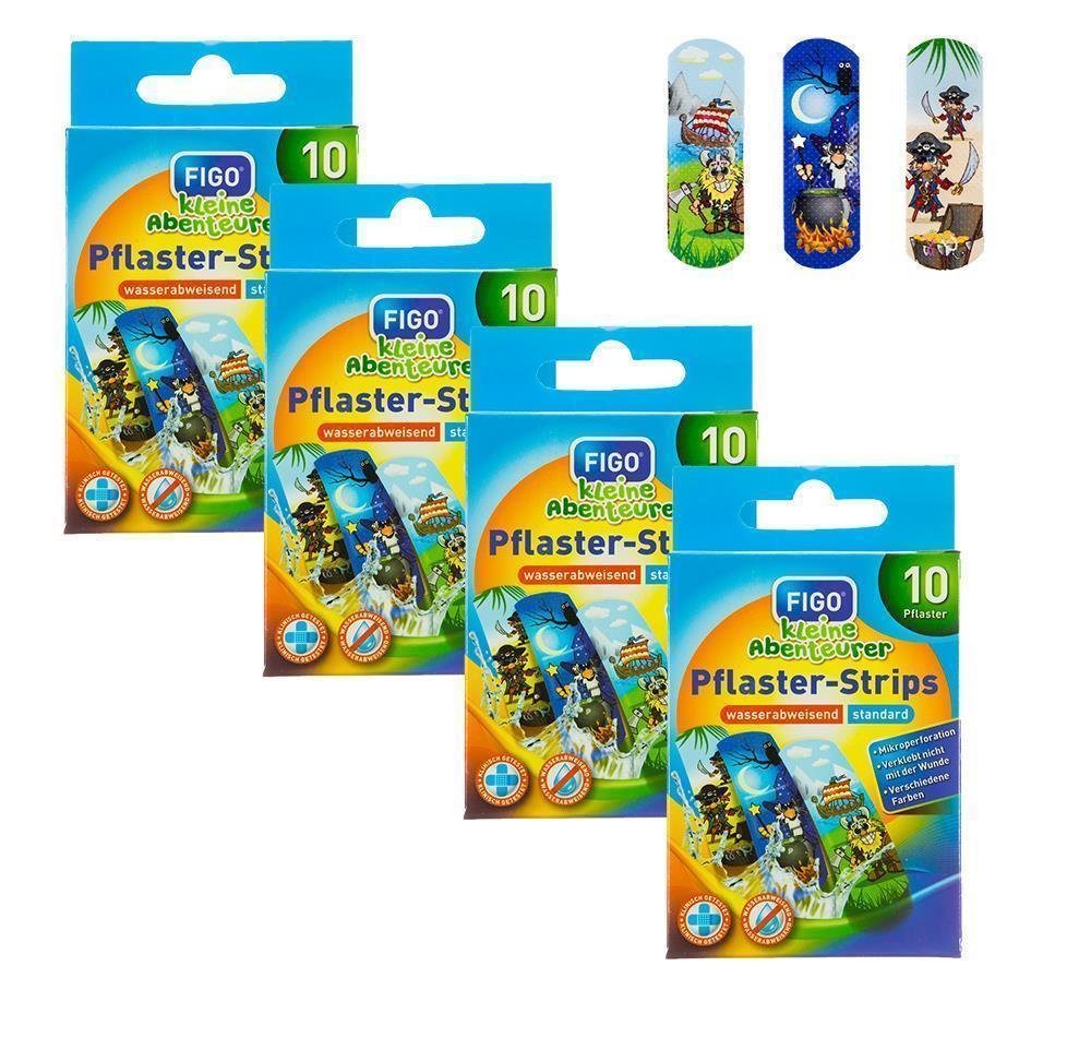 FIGO Wundpflaster 100 Kunterbunte Kinderpflaster Kleine Abenteurer + Notizblock (Set, 100 St., Kinderpflaster), Heftpflaster Wundverschluss Fingerpflaster Pflaster von FIGO