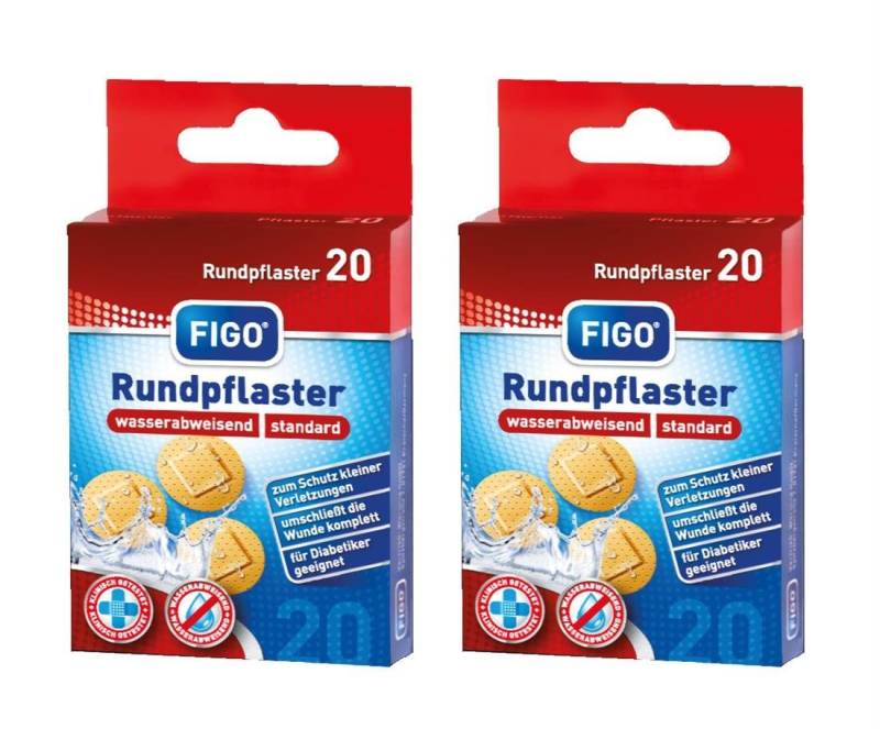 varivendo Wundpflaster varivendo Notizblock + 2 Pakete FIGO Rundpflaster (Set, 40 St., Rundpflaster), Pflaster rund Wundpflaster Injektionspflaster Rundpflaster Wundverband von varivendo