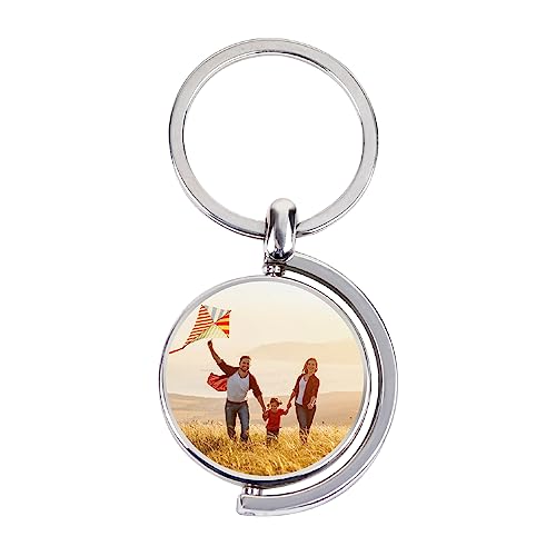 FIKCIK Schlüsselanhänger Personalisiert, Personalised Photo Keyring, Personalisierte Schlüsselanhänger mit Foto, Schlüsselanhänger für Paare DIY for Personalised Gifts Stainless Steel Keyring von FIKCIK