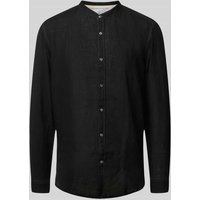 FIL NOIR Regular Fit Business-Hemd mit Stehkragen Modell 'ANCONA' in Black, Größe 42 von FIL NOIR