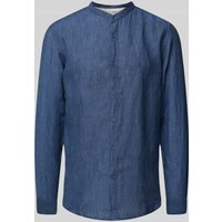 FIL NOIR Regular Fit Business-Hemd mit Stehkragen Modell 'ANCONA' in Marine, Größe 40 von FIL NOIR