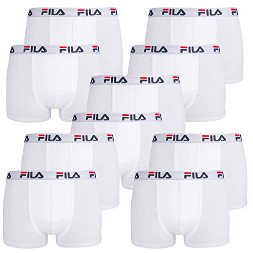 FILA 10er Pack Herren Urban Boxershorts Unterwäsche Boxer FU5016, Farbe:300 - White, Bekleidungsgröße:XXL von FILA