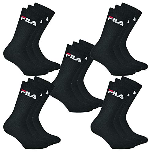 FILA 15 Paar Herren Sportsocken Tennissocken Socken F9505, Farbe:200 - black, Socken & Strümpfe:35-38 von FILA